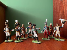 Mike Posso provided a display of 8 well known Napoleonic Era Figures from his general staff.